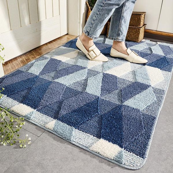 

carpets door mats outdoor double-layer flocking doormat home dust removal mat non-slip absorbent bath rug decoration floor
