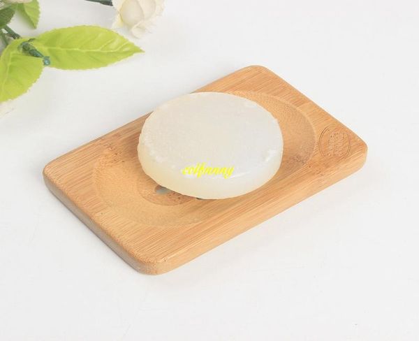 

soap dishes 100pcs/lot natural bamboo dish tray holder storage rack plate box container for bath shower can customize logo