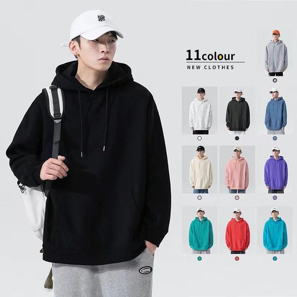 

men's hoodies & sweatshirts girafe 11 colors solid color sweatshirt for men harajuku fleece hoodie hip hop hooded spring and autumn, Black