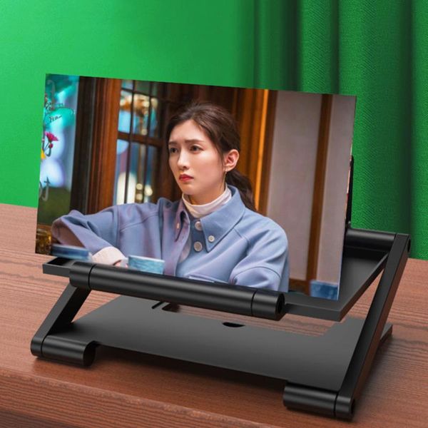 

inch 3d screen mobile phone magnifying glass hd stand for video folding enlarged eyes protection holder cell mounts & holders
