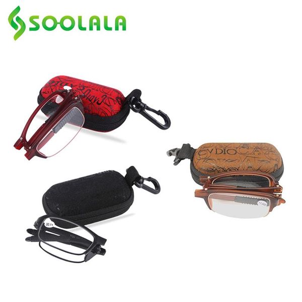 

reading glasses soolala 3pcs tr90 flodable women men ultralight magnifying presbyopic with case +1.0 2.0 to 4.0