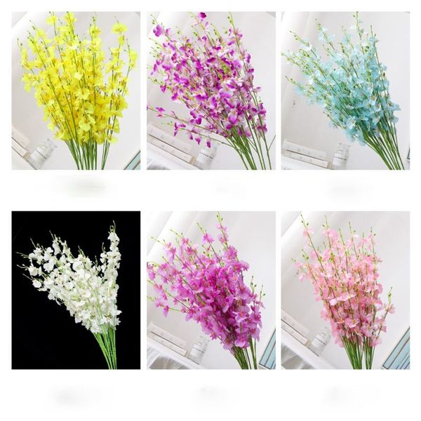 

decorative flowers & wreaths 5 fork artificial flower orchid vases phalaenopsis bouquet silk for wedding home christmas decoration fake indo