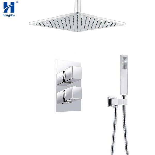 

hongdec bathroom led 16inch ceiling shower faucet system thermostatic rainfall set sets