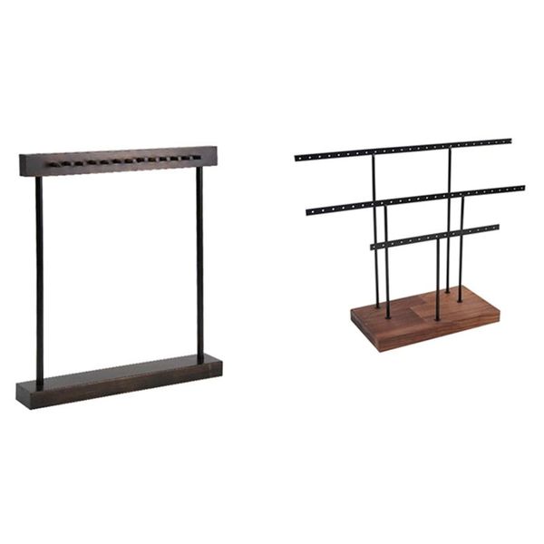 

jewelry pouches, bags 2 pcs hanging display rack tree organizer metal necklace stand, a & b, Pink;blue