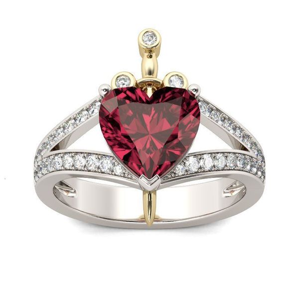 

weixu creative love red crown princs ring 925 sier plated 18k color separation, Silver