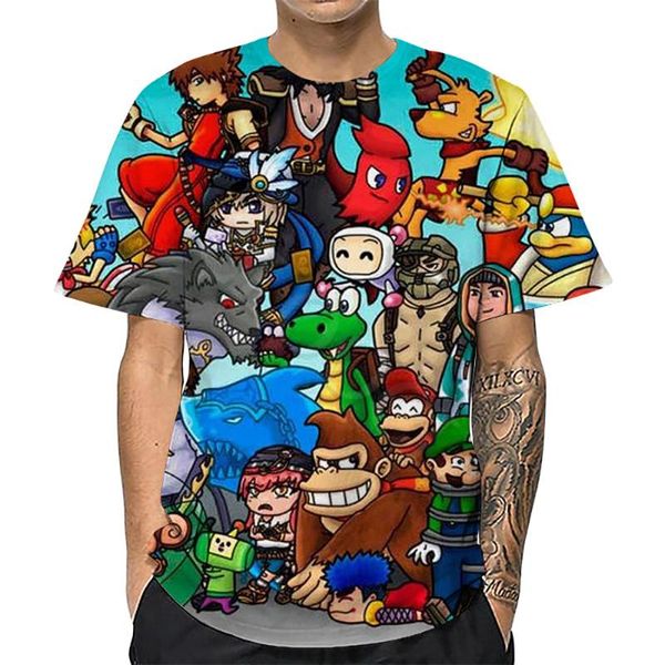 

men's t-shirts cloocl anime printed men shirts 3d cartoon full short sleeve casual outfits clothing oversized s-7xl, White;black