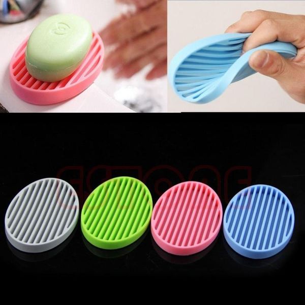 

soap dishes fashion silicone flexible dish plate bathroom kit holder r06 drop ship