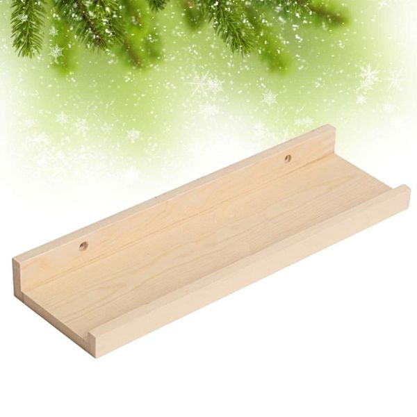 

1pc wood wall shelf storage rack hanger clapboard sundries organizer display hanging decor (burly other home