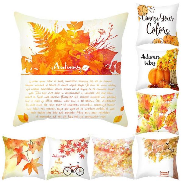 

pillow case thanksgiving day decoration pillowcase pumpkin welcome autumn happy fall
