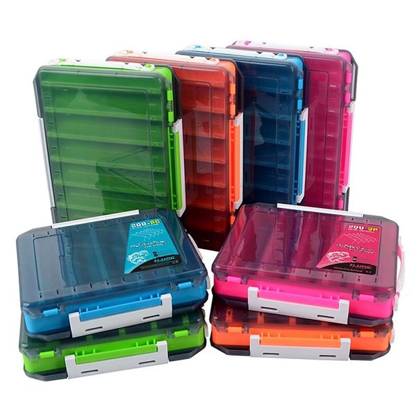 

fishing accessories boxes waterproof double-sided lure box organizer bait storage case for angler fishermen outdoor