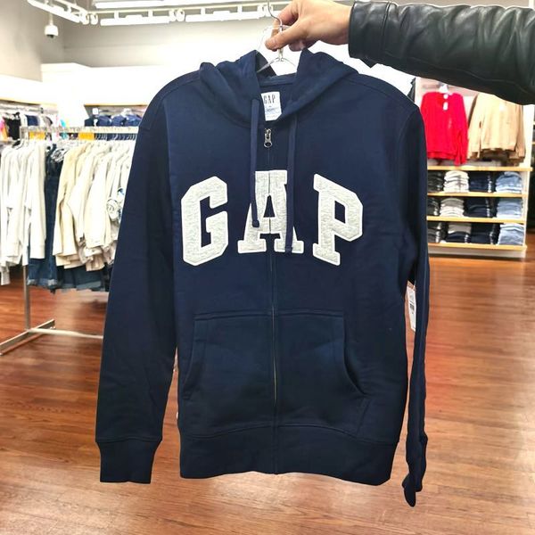 

brand hoodie american gap letter men's lovers autumn winter long sleeve full zip hooded fashion plush sweater cardigan, Black