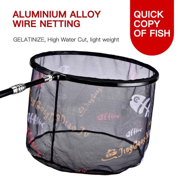 

hand net head aluminum alloy 8mm screw folding dip 35/40/45cm gluing outdoor fishing tool accessories
