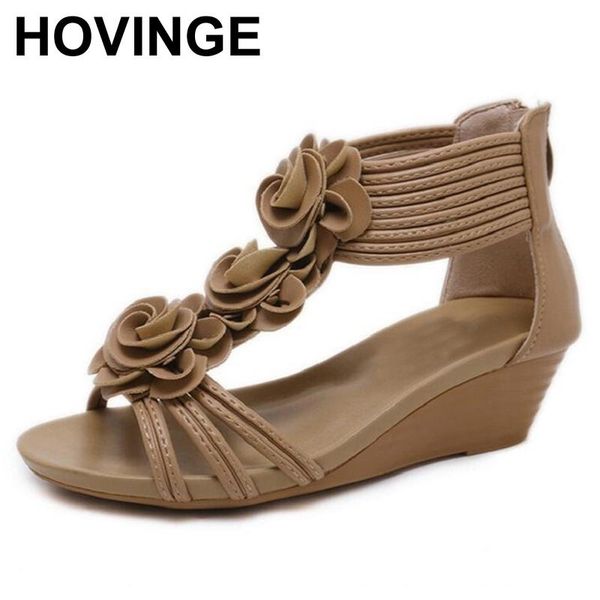 

dress shoes hovinge arrival ladies women sandals summer open toe fish head sweet flower high heels wedge female, Black
