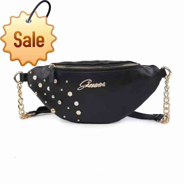 

gs2021 new waist bag chest letter rivet solid color simple chain fashion one shoulder women's
