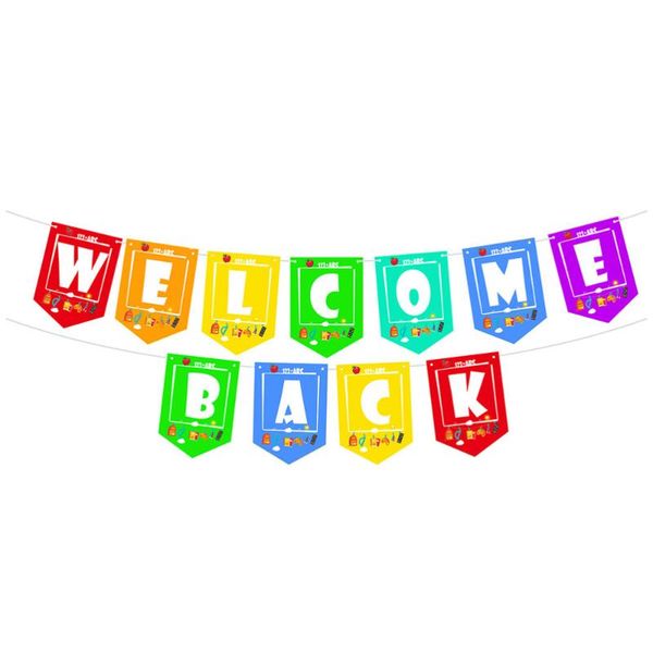 

party decoration 1 set welcome back banner to school season supplies classroom