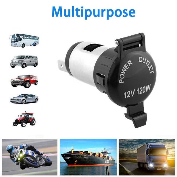 

heat waterproof car accessories resisting plastic power socket dc 12v 120w motorcycle car tractor cigarette lighter plug outlet