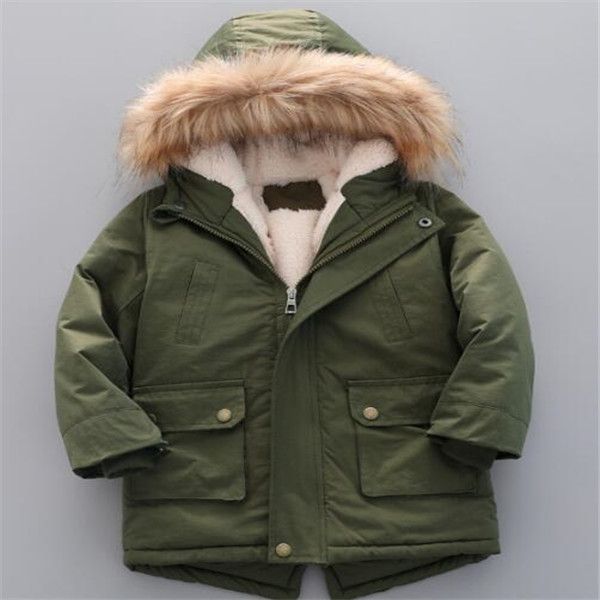 

kids winter coats boys girl plus thick velvet coat fashion hooded padded jacket outwear children design clothing kids boutique clothes, Blue;gray