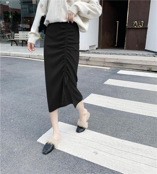 

skirts fv514 2021 autumn winter women fashion casual skirt kawaii plus size long for korean, Black