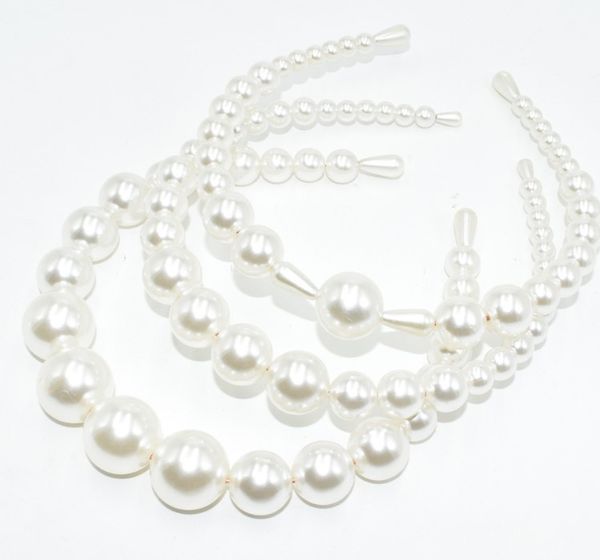 

european and american pearl hair band headbands, Silver