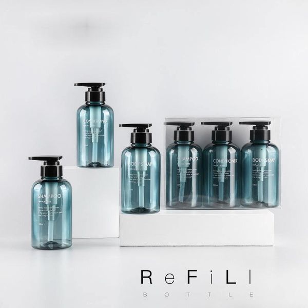 

storage bottles & jars 3pc/set lotion pump bottle large capacity 300ml 500ml bathroom supplies packaging shampoo shower gel hair conditioner
