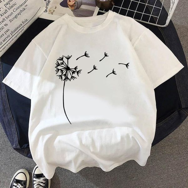 

women's t-shirt 2021 female flowers butterfly tshirt short sleeve summer tee shirt easy matching round neck t-shirts, White