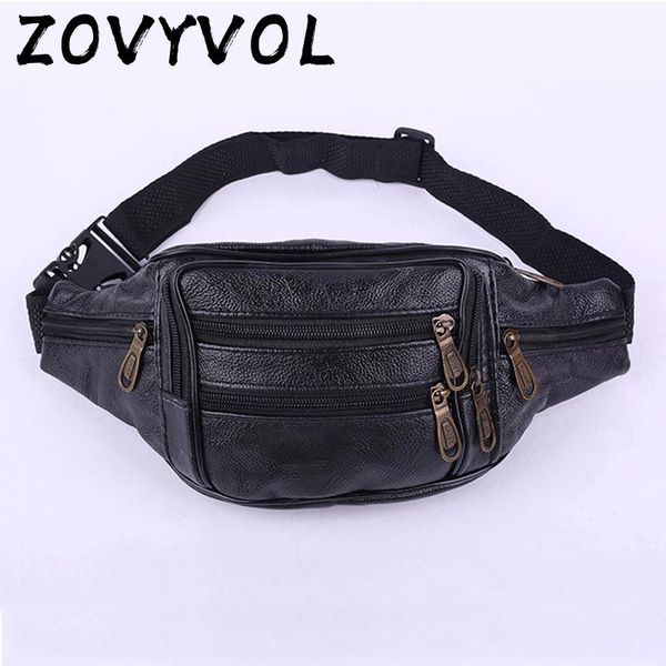 

vintage fanny pack multi-function phone coin banana waist bag cow leather chest outdoor sports bags