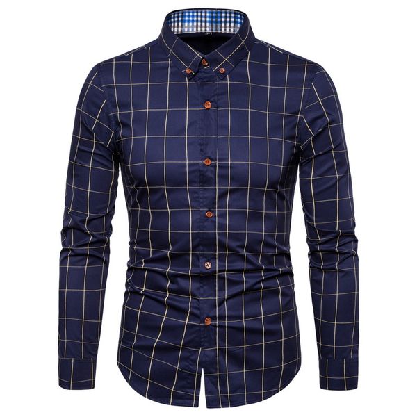 

fashion brand designer shirt mens dress shirts cotton 5xl slim fit street wear long sleeve grade plaid casual clothes 210410, White;black