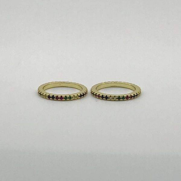 

wedding rings most multicolor ring rainbow zirconia for women, Slivery;golden