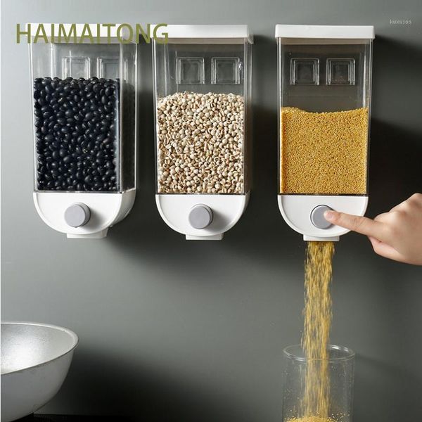 

storage bottles & jars kitchen grain box wall mounted dispenser dry container coarse accessories tool 1000/1500ml