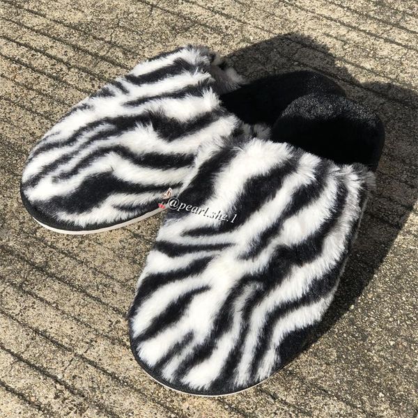 

slippers designer girl fashion fur wholesale faux cross indoor floor slides, Black