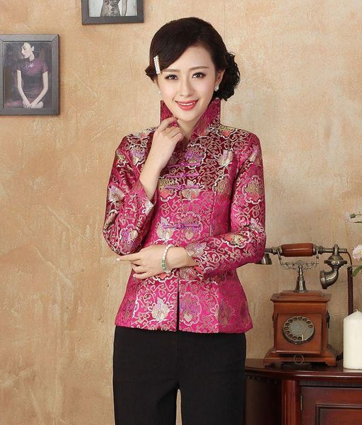 

women's jackets plus size 4xl autumn printing middle-aged mother elegant long-sleeved jacket daily wear improved, Black;brown