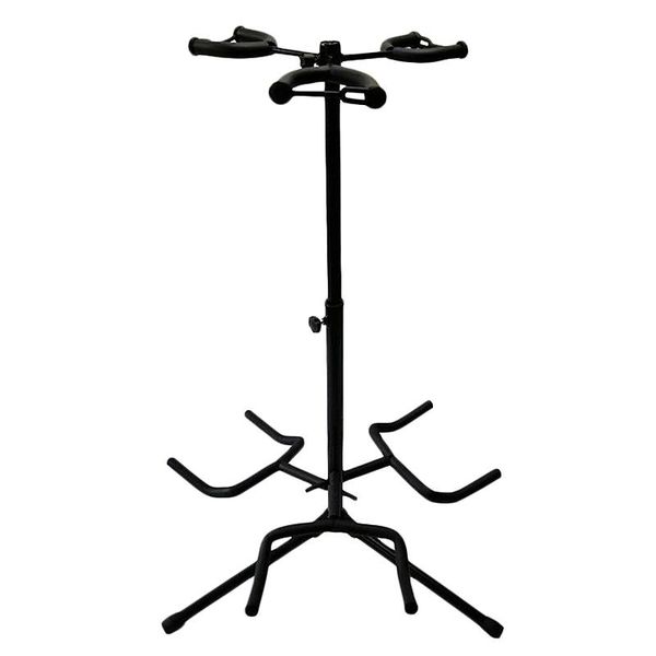 

cords, slings and webbing universal guitar stand in black folding tripod for acoustic classical electric bass holder