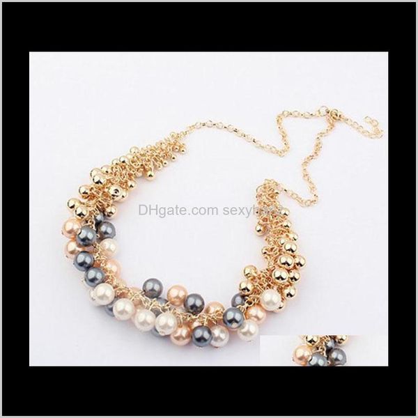 

pendant necklaces & pendants jewelry drop delivery 2021 the korea vintage retro style multilevel imitation pearl women choker necklace iotua, Silver