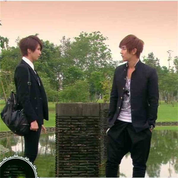 

men's suits & blazers design stand collar leisure boy jacket + pants zhongshan clothes china japan korea version school class uniform o, White;black