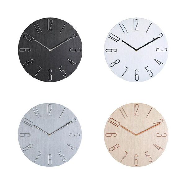 

wall clocks clock, 12" plastic silent non-ticking sweep movement clock battery operated for home living room kitchen office decor