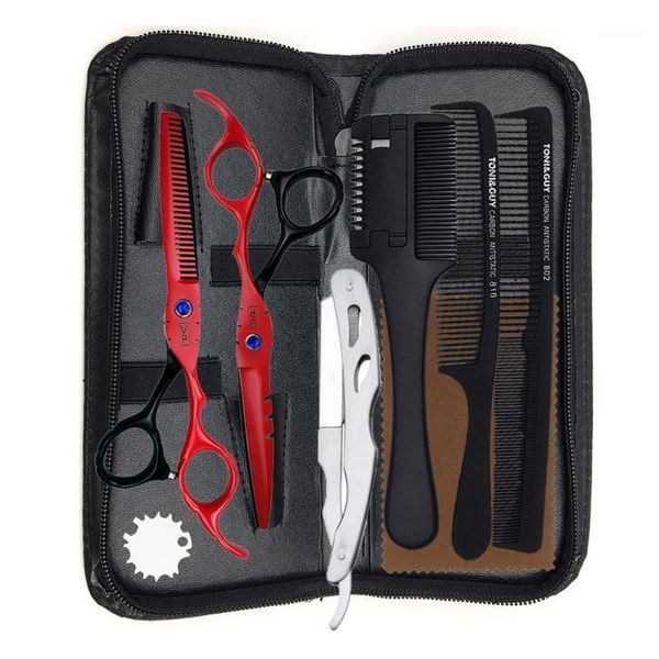 

6" 440c hair scissors razor hairdressing scissor sale cutting and thinning tools professional set1