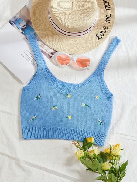 

embroidery detail knit p7xc#, White