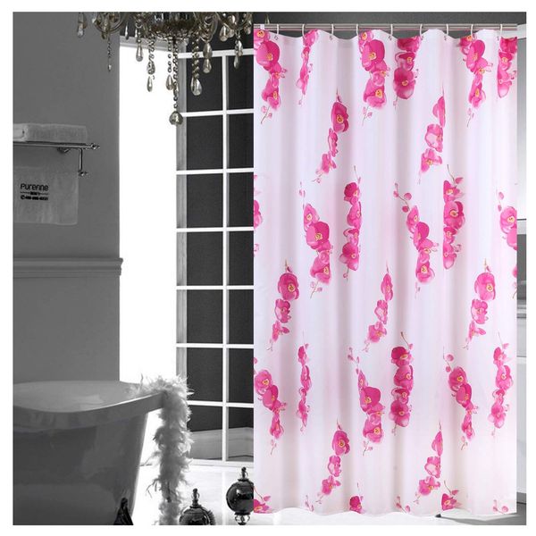 

polyester l shower curtain liner washableshower curtain flower colorful