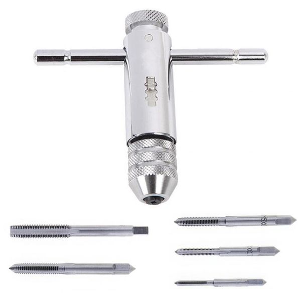 

hand tools 6pcs/lot multifunction tap & die t-type screw thread taps reamer with m3 / m4 m5 m6 /m8 for machine use