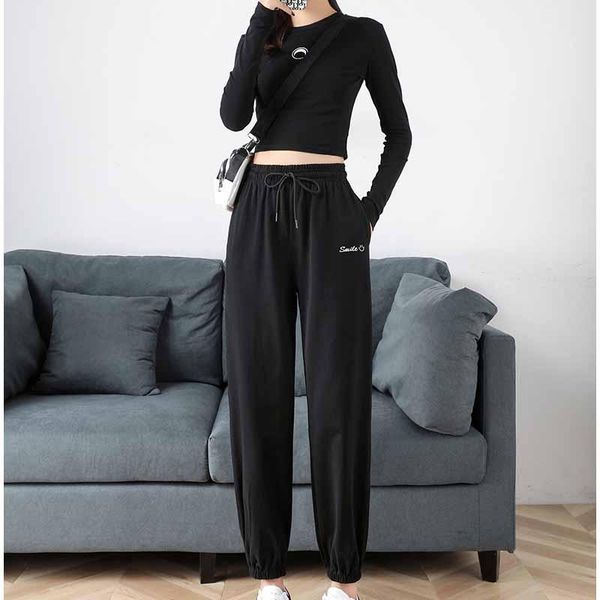 

women's pants & capris plus size baggy harem women hip hop letter print leisure autumn soft sweatpants high waist long harajuku trouser, Black;white