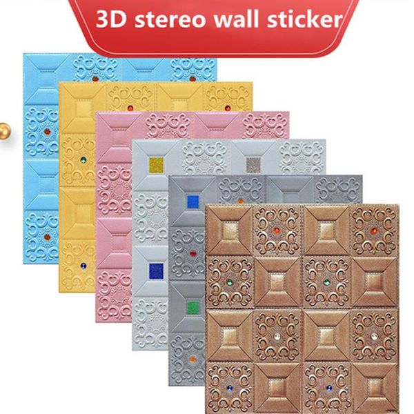 

wallpapers 3d three-dimensional wall sticker thick soft package anti-collision foam self-adhesive background decoration