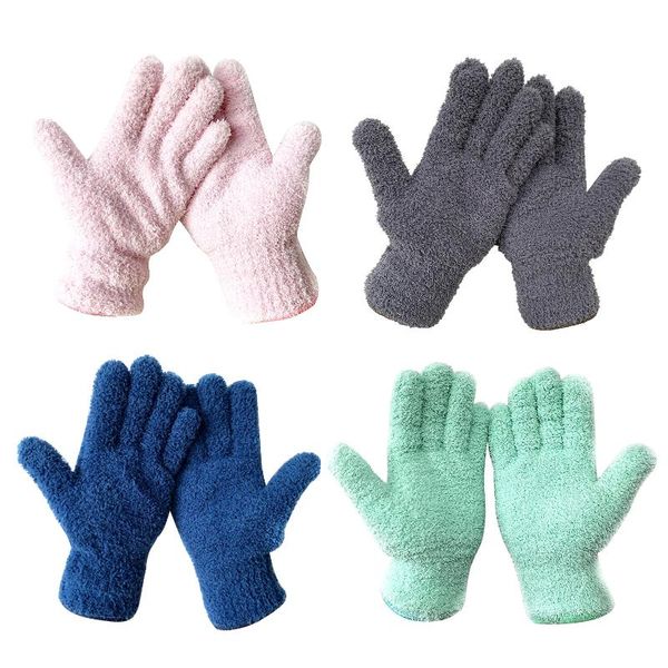 

disposable gloves 4pairs anti scratch soft easy clean solid home car microfiber mittens dusting cleaning stretchable reusable dust remove
