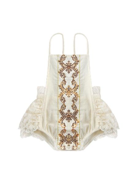 

summer fashion born toddler baby girl lace floral romper backless up sleeveless jumpsuit one piece outfits clothes clothing sets, White