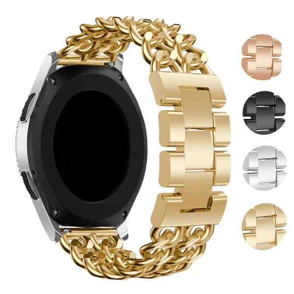 

watch bands 22mm stainless steel strap for samsung galaxy gear s3 denim chain huami pace huawei gt honor magic, Black;brown