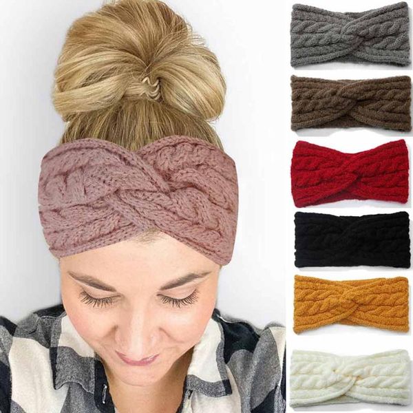 

hair accessories women fashion keep warm headwear knitting headband sport hairband handmade ladieswinter knit