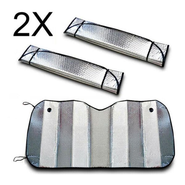 

car sunshade 2 pcs windshield auto block foldable glass reflective sun shade uv