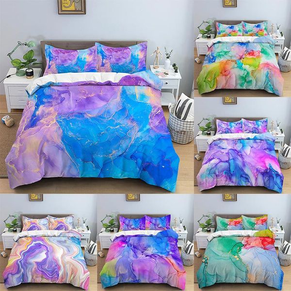 

bedding sets muticolor marble texture set soft duvet cover quilt with pillowcase  king size for kids bedroom home textile