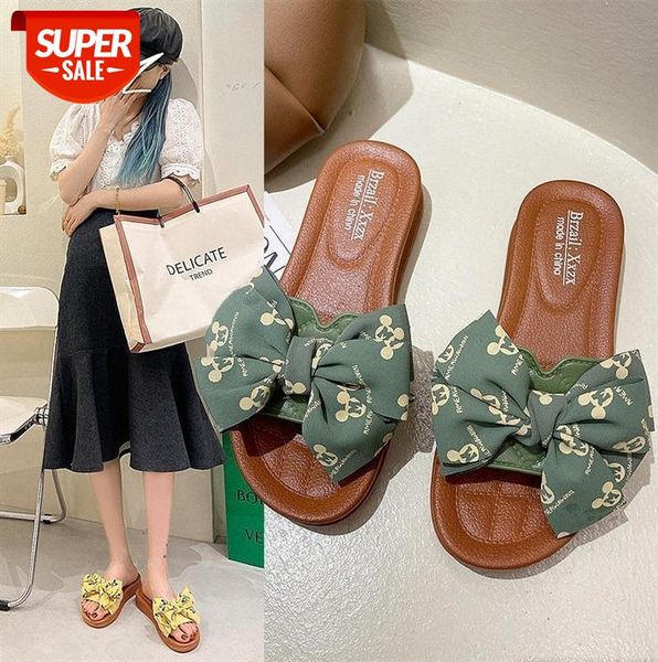 

bowknot cute sandals and slippers for women's outer wear #gr1k, Black