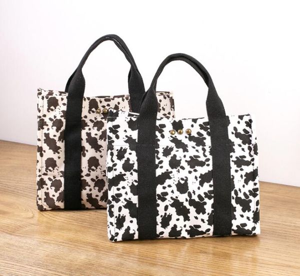 

dhl30pcs stuff sacks women canvas cow prints large capacity shoulder bags mix color