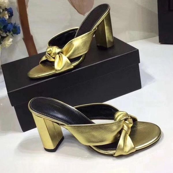 

slippers women brand slipper size 35-43 leather bow sandals fashion slip on open toe summer female shoes woman sexy, Black